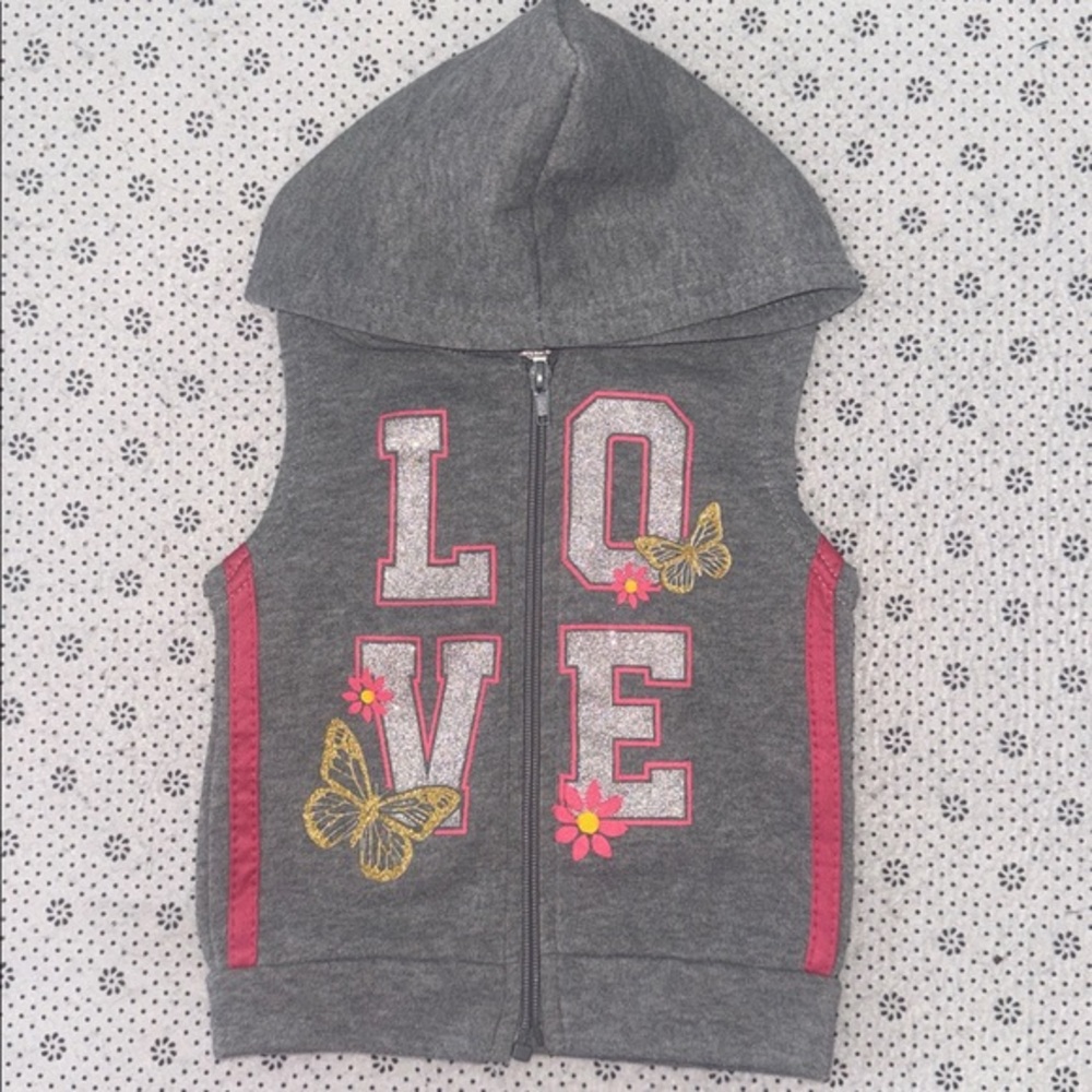 🛍CUTE Little GIRLS HOODED SWEATSHIRT VEST SIZE 18 MONTHS 🛍